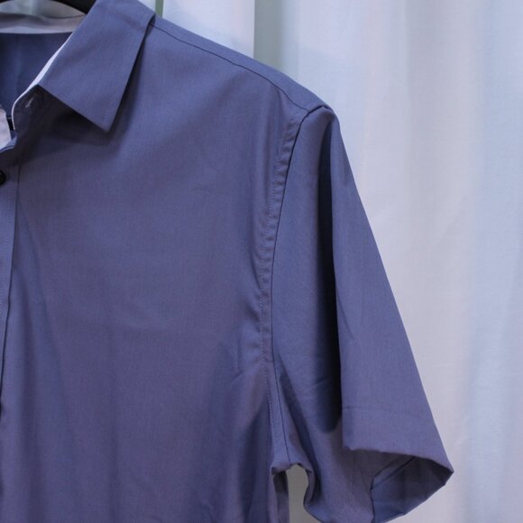 Stylish Gray Short Sleeve Button Down Shirt - Picture 5 of 8